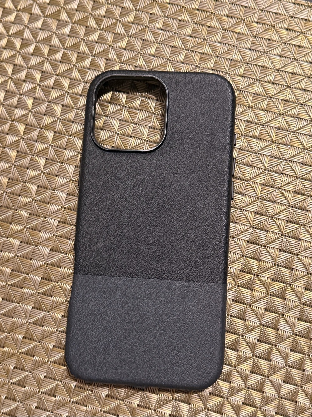 OtterBox Black Two-Tone Leather-Texture Phone Case for the IPhone 16 Pro Max